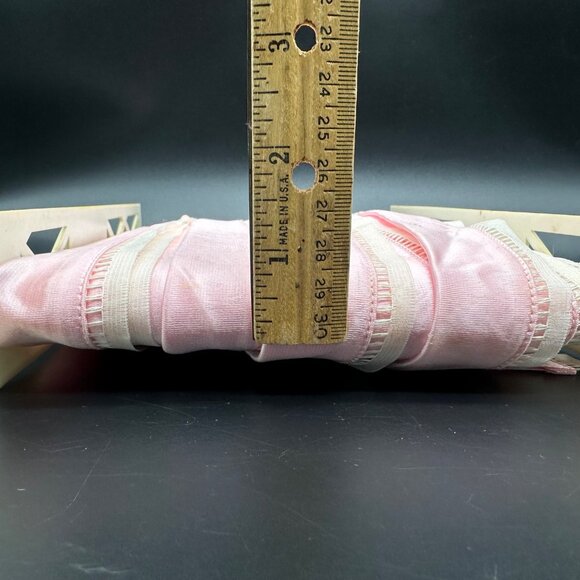 Vintage Pink Satin Ribbon Trim Edging Lingerie White Fabric Sewing Crafting READ - Picture 8 of 9